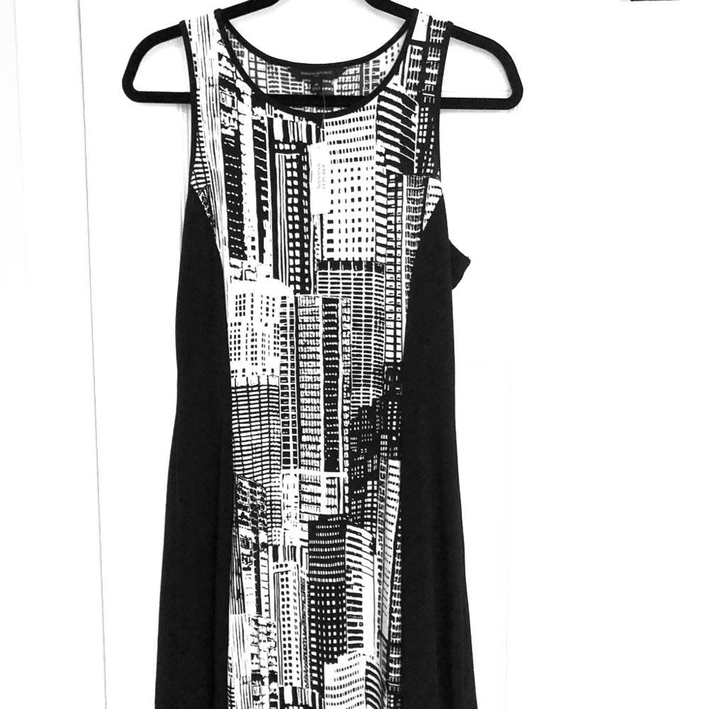 NEW TAGS BANANA REPUBLIC DRESS BLACK & WHITE